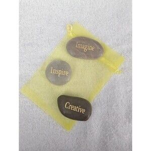 Inspirational Word Stones Polished Rocks Gift Set - Creative Imagine Inspire